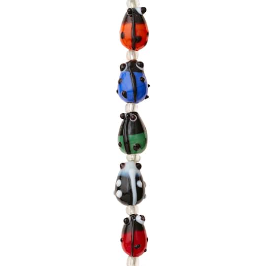 12 Pack: Ladybug Glass Beads, 12mm by Bead Landing&#x2122;